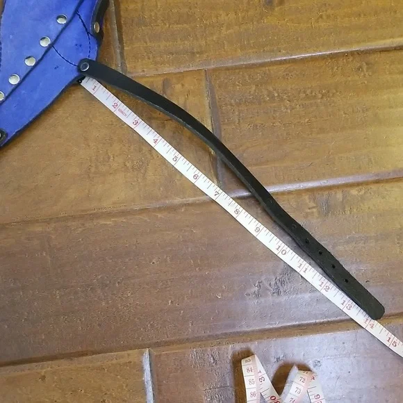 Leather And Suede Blue And Black  Costume Bra - Picture 7 of 10